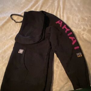 Ariat Black Hoodie with Pink Logo